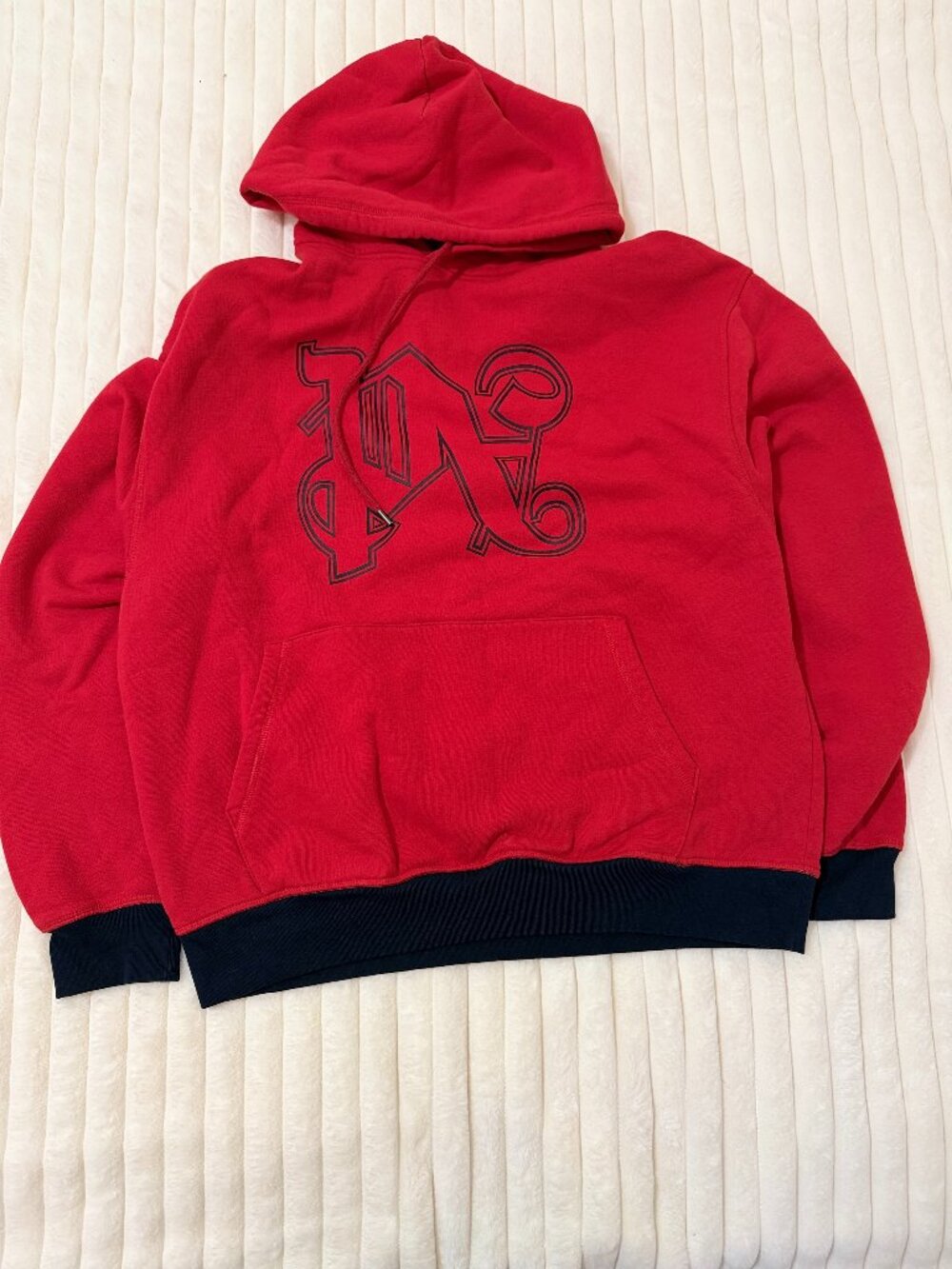 Red Graphic Pullover Hoodie Unisex Streetwear Size S